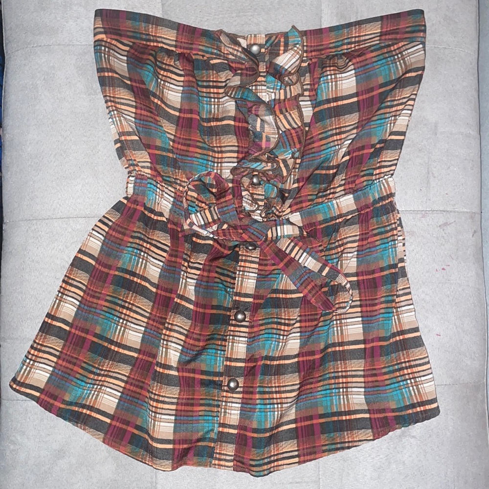 Strapless Plaid Top Forever 21